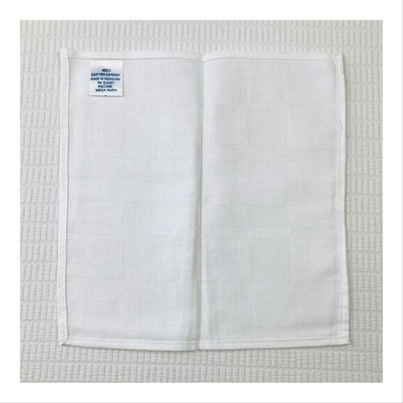 Vintage Set 11 White 100% Cotton Damask Cocktail Luncheon Napkins Hungary ~10.5” - Picture 5 of 10